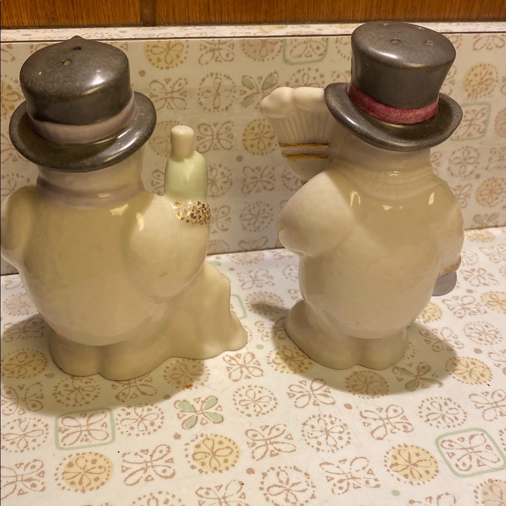 Lenox Salt and Pepper Shakers Snowmen Vintage - Picture 2 of 9